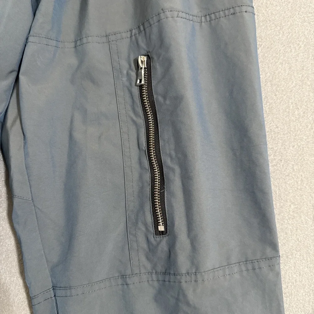 Vintage Pants Mens Large Cargo‎ Combat Nylon IRIDESCENT Zip Pockets Y2K Rave